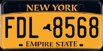 NY license plate FDL8568