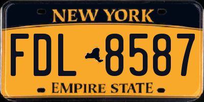 NY license plate FDL8587