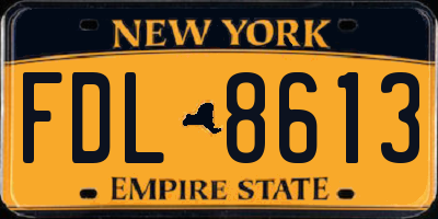 NY license plate FDL8613