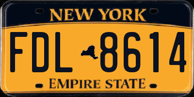 NY license plate FDL8614