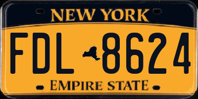 NY license plate FDL8624