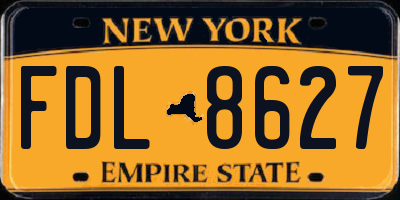 NY license plate FDL8627