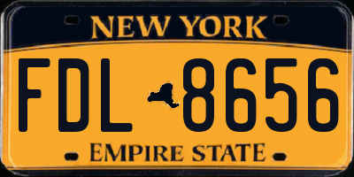 NY license plate FDL8656