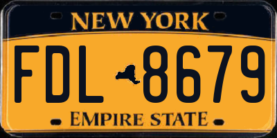 NY license plate FDL8679