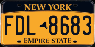 NY license plate FDL8683