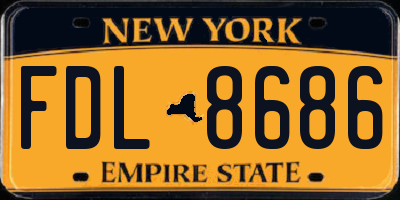 NY license plate FDL8686