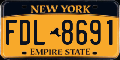 NY license plate FDL8691