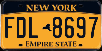 NY license plate FDL8697