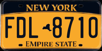 NY license plate FDL8710