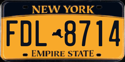 NY license plate FDL8714