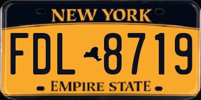 NY license plate FDL8719