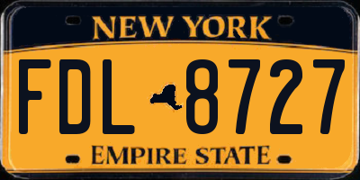 NY license plate FDL8727