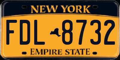NY license plate FDL8732