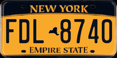 NY license plate FDL8740