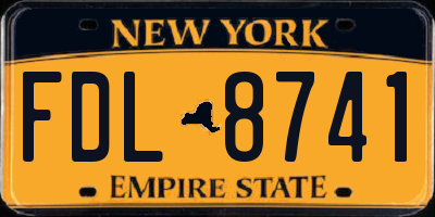 NY license plate FDL8741