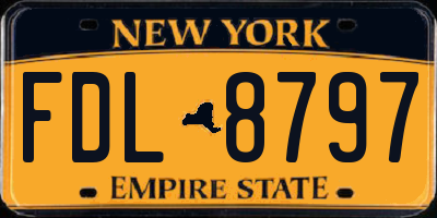 NY license plate FDL8797