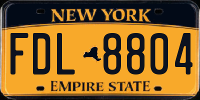 NY license plate FDL8804