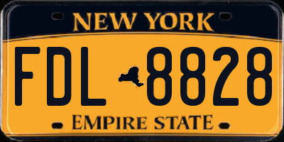 NY license plate FDL8828