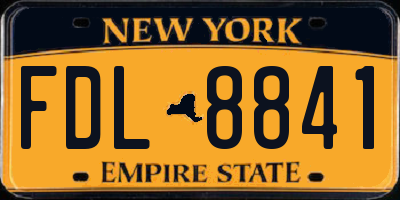 NY license plate FDL8841