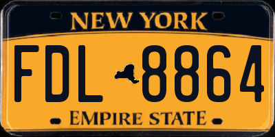 NY license plate FDL8864