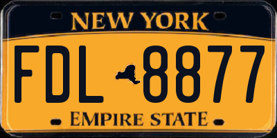 NY license plate FDL8877