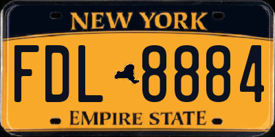 NY license plate FDL8884