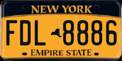 NY license plate FDL8886
