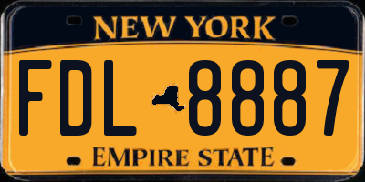 NY license plate FDL8887