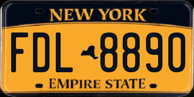 NY license plate FDL8890