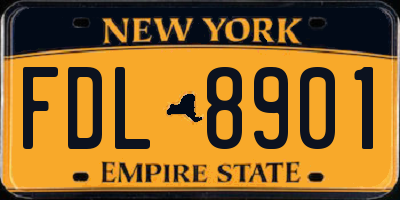 NY license plate FDL8901