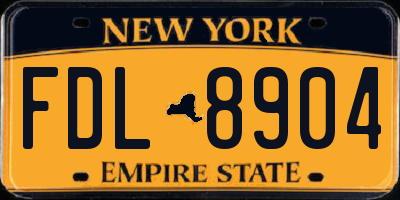 NY license plate FDL8904