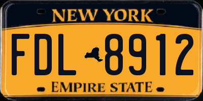 NY license plate FDL8912