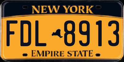 NY license plate FDL8913