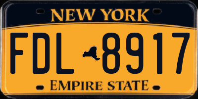 NY license plate FDL8917