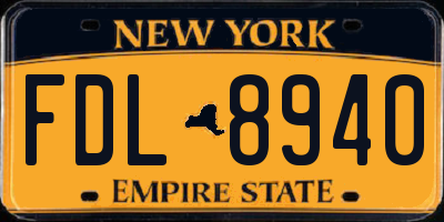 NY license plate FDL8940