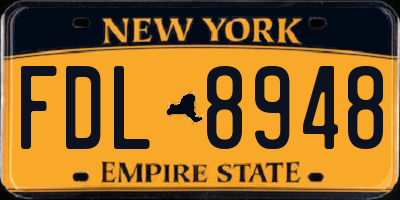 NY license plate FDL8948