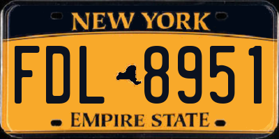 NY license plate FDL8951