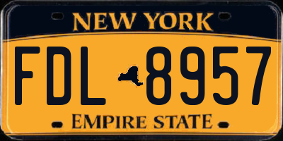 NY license plate FDL8957