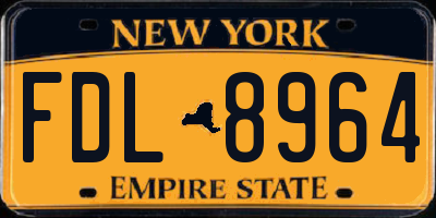 NY license plate FDL8964