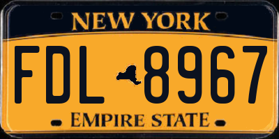 NY license plate FDL8967