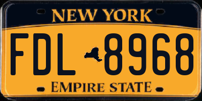 NY license plate FDL8968