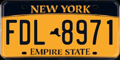 NY license plate FDL8971