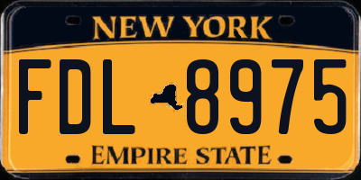 NY license plate FDL8975