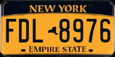 NY license plate FDL8976
