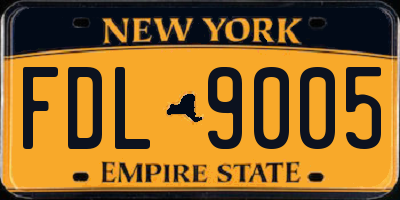 NY license plate FDL9005