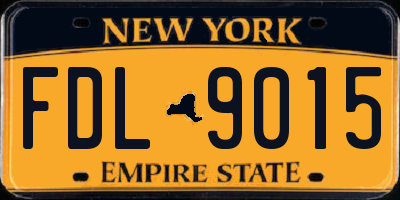 NY license plate FDL9015