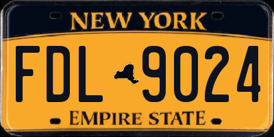 NY license plate FDL9024