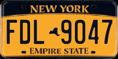 NY license plate FDL9047