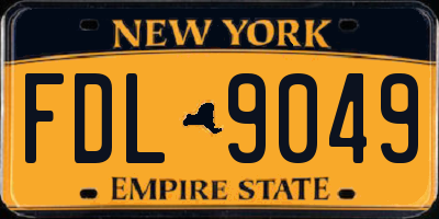 NY license plate FDL9049