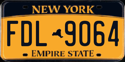 NY license plate FDL9064